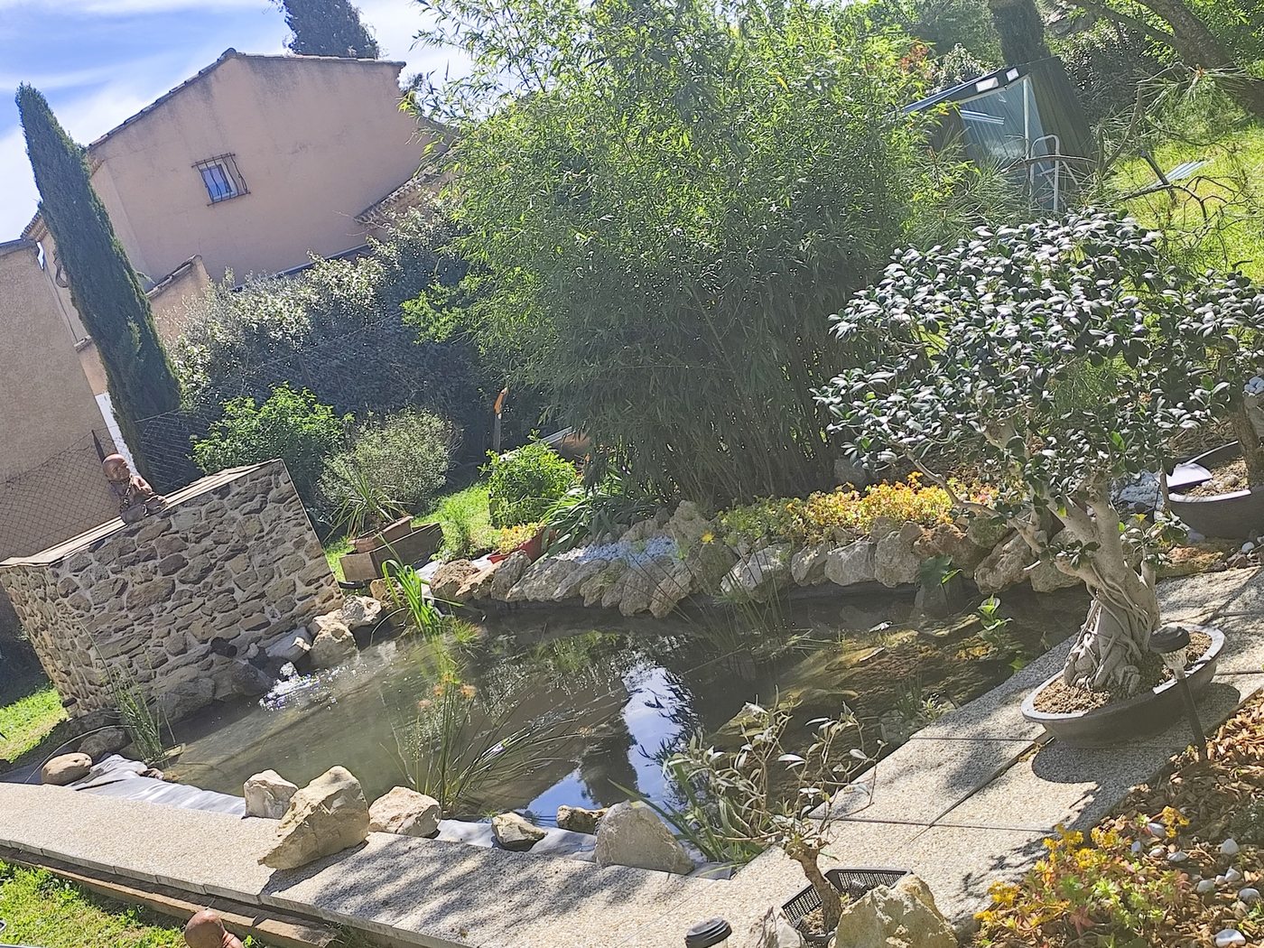 Le véritable jardin et bassin du Cabinet AWEN à Alleins